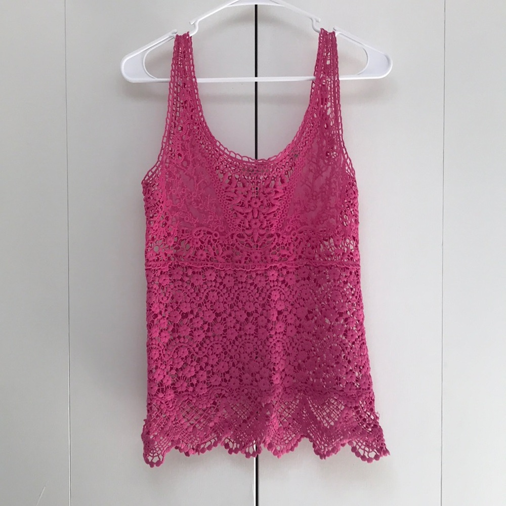 Beautiful crocheted fuchsia tank top!